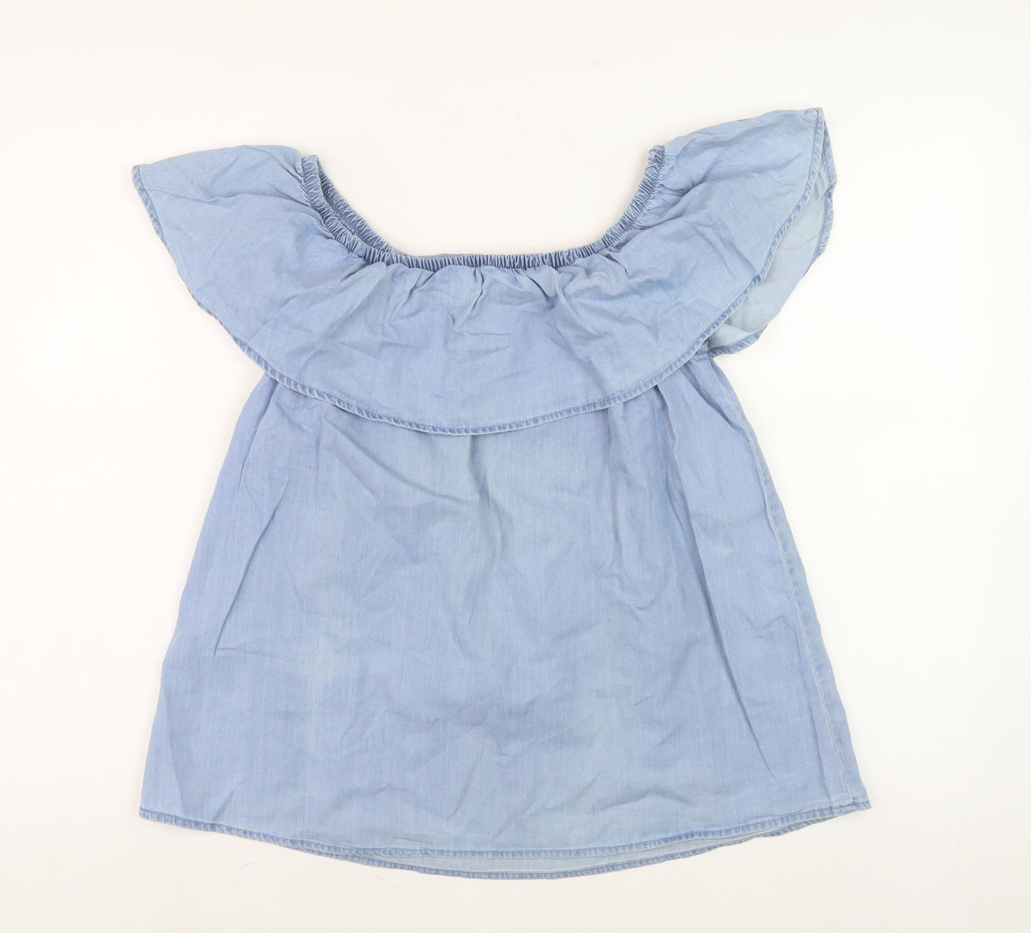 Womens UK Size M VERO MODA Blue Off the Shoulder Blouse