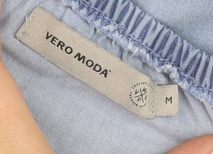 Womens UK Size M VERO MODA Blue Off the Shoulder Blouse