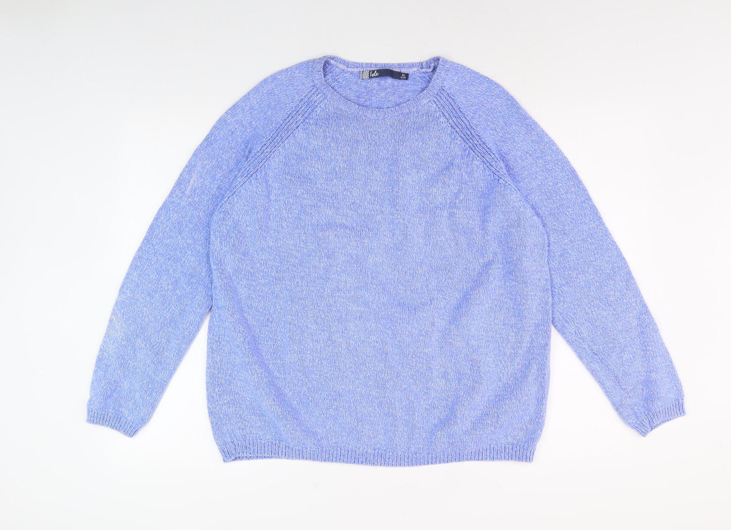 Isle Men's Blue XL Cotton Pullover Jumper