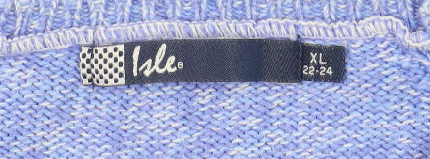 Isle Men's Blue XL Cotton Pullover Jumper