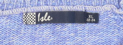 Isle Men's Blue XL Cotton Pullover Jumper