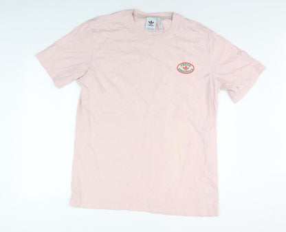 Unisex Adults UK Size L adidas Pink Basic T-Shirt