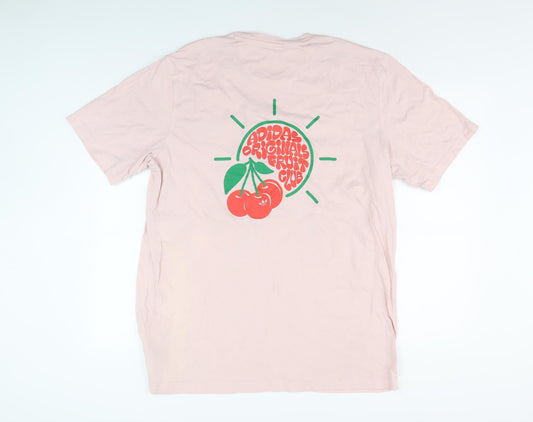 Unisex Adults UK Size L adidas Pink Basic T-Shirt