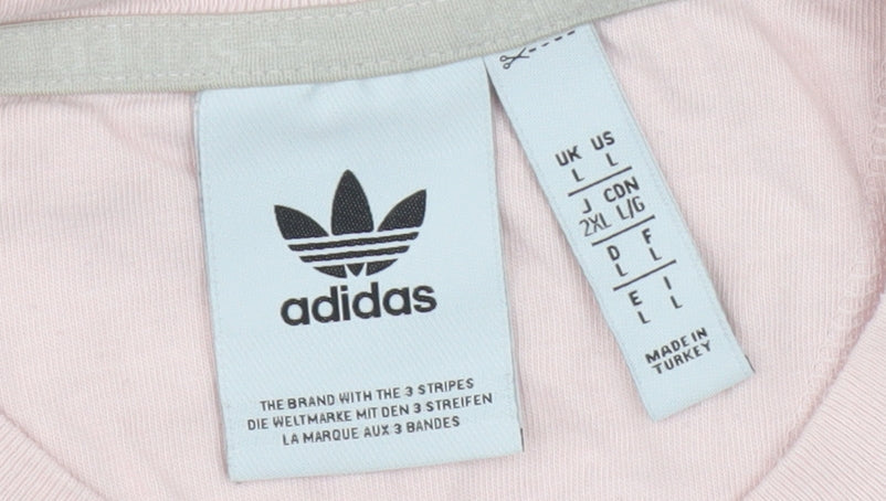 Unisex Adults UK Size L adidas Pink Basic T-Shirt