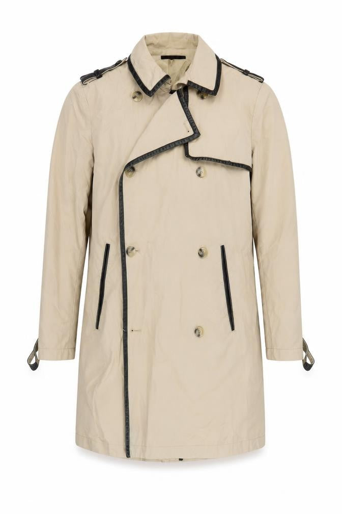 Mens UK Size 38 The Kooples Beige Trench Coat