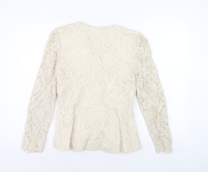 Karen Willis Holmes Women's Ivory Lace Jacket Size 8