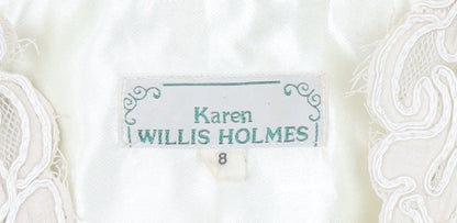 Karen Willis Holmes Women's Ivory Lace Jacket Size 8