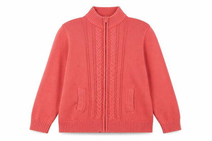 Womens UK Size 22-24 Isle Essentials Pink Full Zip Jumper