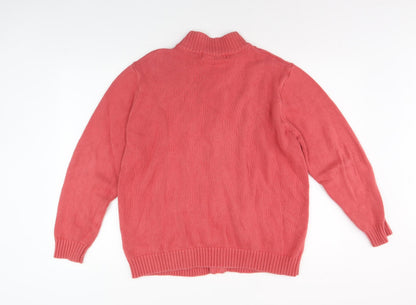 Womens UK Size 22-24 Isle Essentials Pink Full Zip Jumper