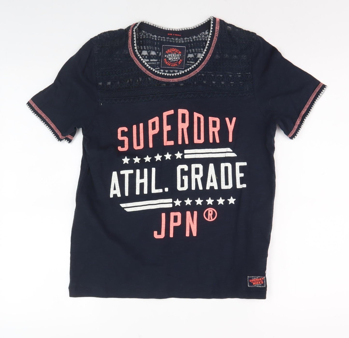 Womens UK Size XS Superdry Black Basic T-Shirt