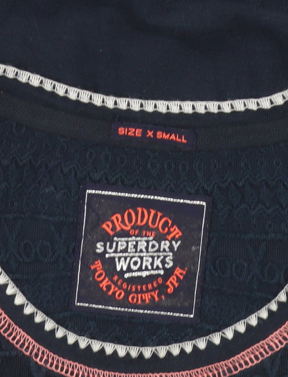 Womens UK Size XS Superdry Black Basic T-Shirt