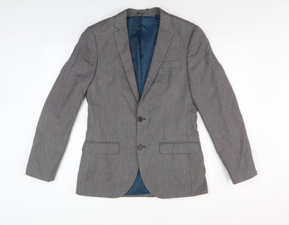 Mens UK Size 38 River Island Regular Grey Suit Jacket