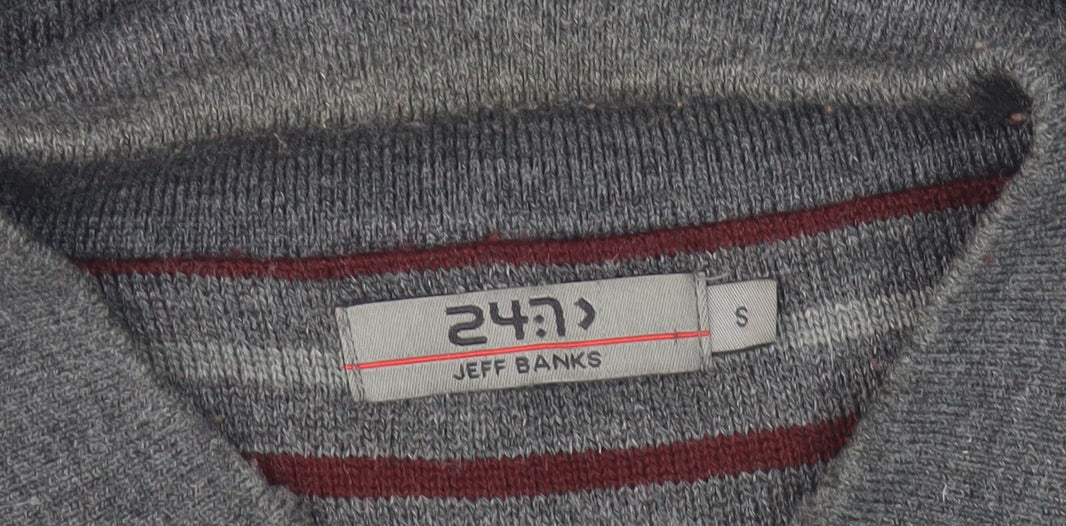 Jeff Banks Men's Grey Collared Pullover Jumper S