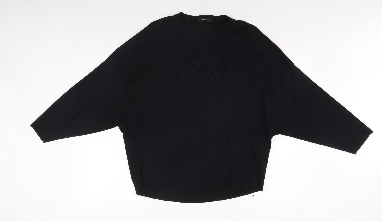 Mens UK Size M Diesel Black Pullover Sweatshirt