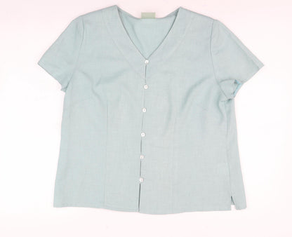 Womens UK Size 14 Eastex Green Basic Blouse