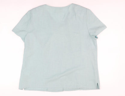 Womens UK Size 14 Eastex Green Basic Blouse