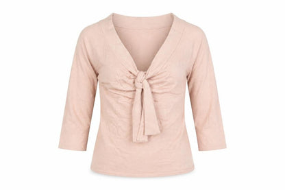 Jeff Banks Women's Pink Wrap Blouse, Medium, V-Neck Style