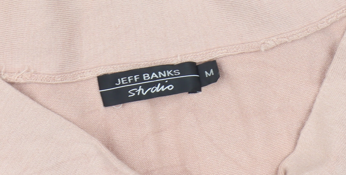 Jeff Banks Women's Pink Wrap Blouse, Medium, V-Neck Style