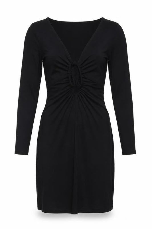 Front view of ASOS DESIGN Black Women's Long Sleeve Dress, size 12