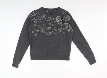 Banana Republic Women's Grey XS Embroidered Pullover Jumper