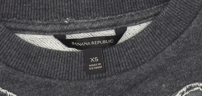 Banana Republic Women's Grey XS Embroidered Pullover Jumper