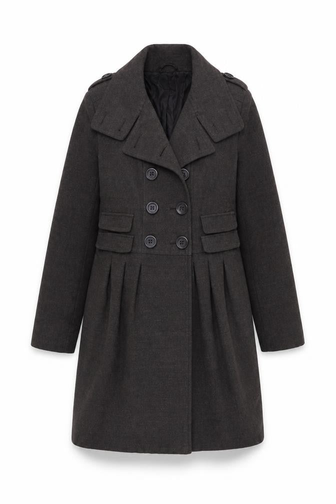 Womens UK Size S Oasis Black Pea Coat