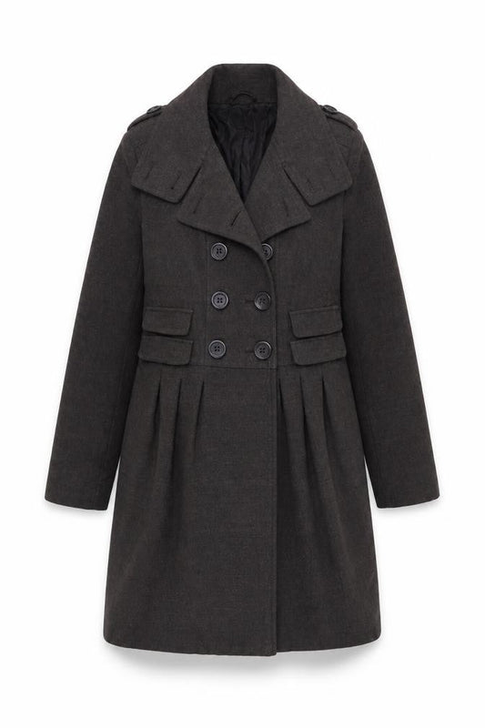 Womens UK Size S Oasis Black Pea Coat