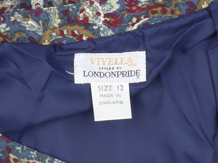 Womens UK Size 12 Viyella Pleated  Skirt