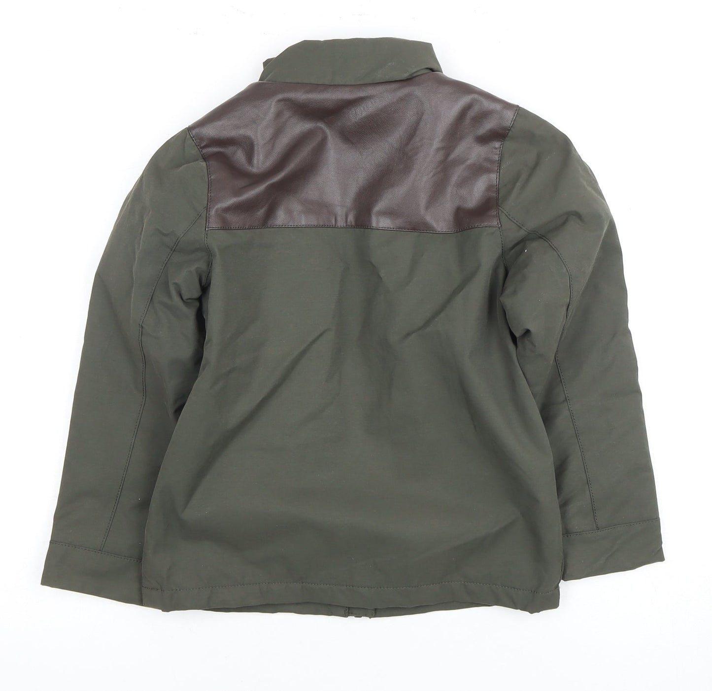 Firetrap Boys Green Bomber Jacket 13-14 Years Faux Leather Trim