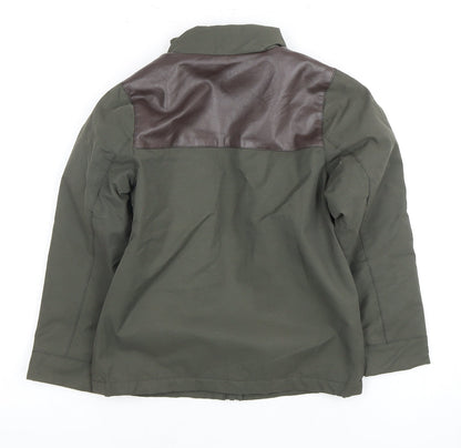 Firetrap Boys Green Bomber Jacket 13-14 Years Faux Leather Trim