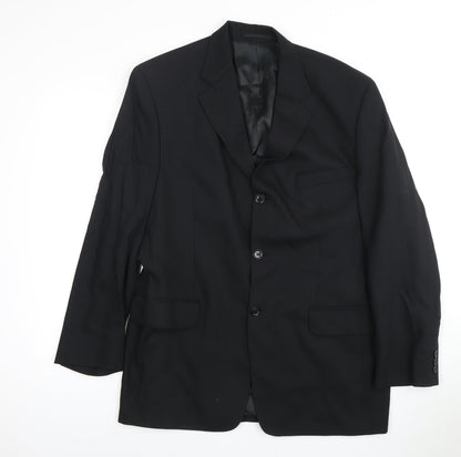 Pierre Cardin Men's Black Wool Blazer Size 40