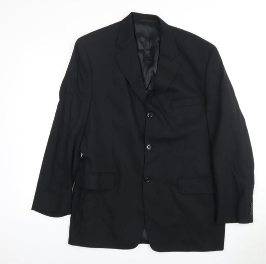 Pierre Cardin Men's Black Wool Blazer Size 40