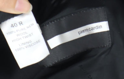 Pierre Cardin Men's Black Wool Blazer Size 40
