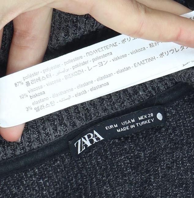 Womens UK Size 12 Zara Grey Pullover Jumper