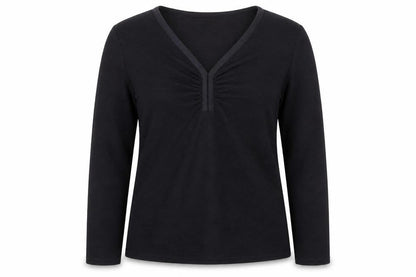 Planet Women's Black V-Neck Long Sleeve Top L