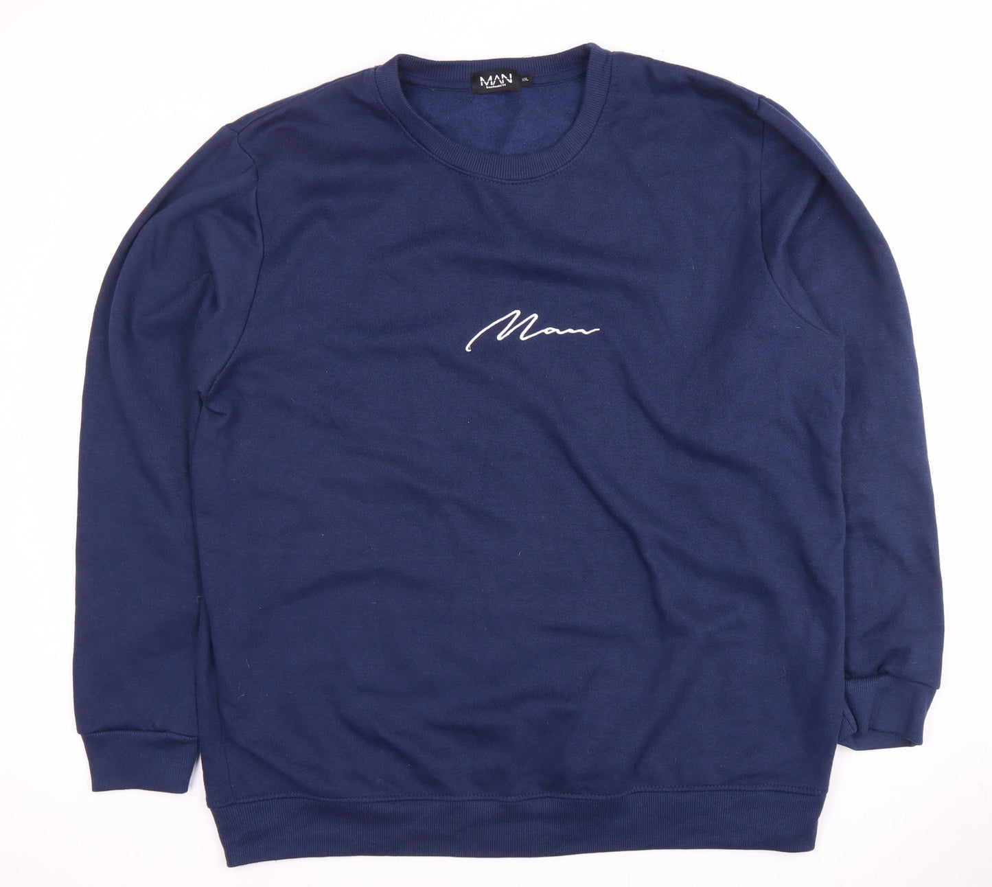 Mens UK Size 2XL boohooMAN Blue Pullover Sweatshirt