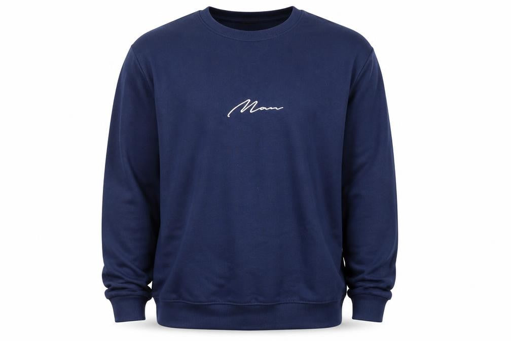Mens UK Size 2XL boohooMAN Blue Pullover Sweatshirt