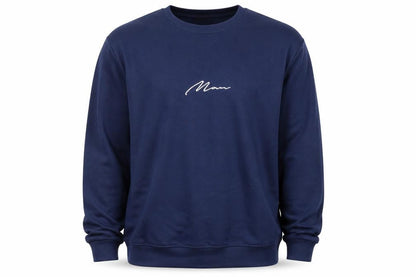 Mens UK Size 2XL boohooMAN Blue Pullover Sweatshirt