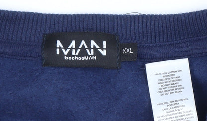 Mens UK Size 2XL boohooMAN Blue Pullover Sweatshirt