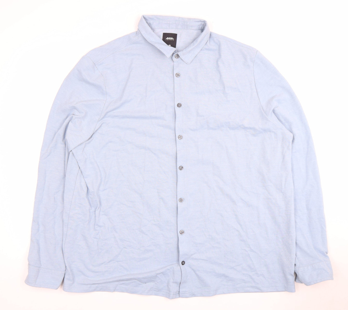 Mens UK Collar Size 2XL Burton Menswear London Smart Blue  Dress Shirt
