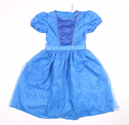 Roald Dahl Blue Girls Dress, Size 9-10, Short Puff Sleeve
