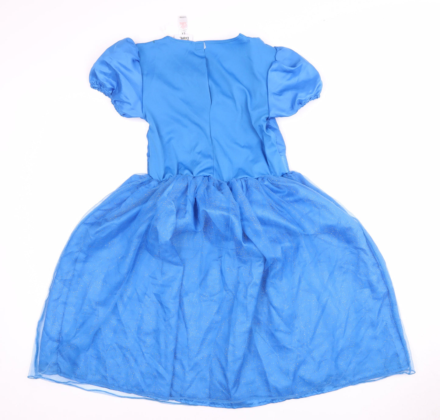 Roald Dahl Blue Girls Dress, Size 9-10, Short Puff Sleeve