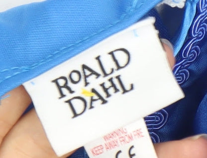 Roald Dahl Blue Girls Dress, Size 9-10, Short Puff Sleeve
