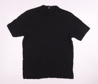 Donnay Unisex Black Cotton Crew Neck T-Shirt
