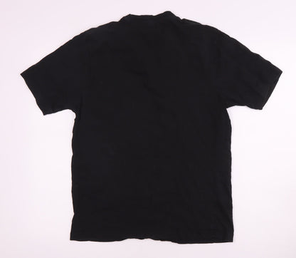 Donnay Unisex Black Cotton Crew Neck T-Shirt