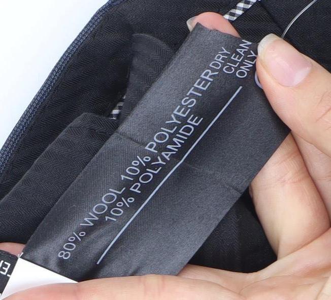 West End Men's Blue Dress Pants, Size L, Wool Blend