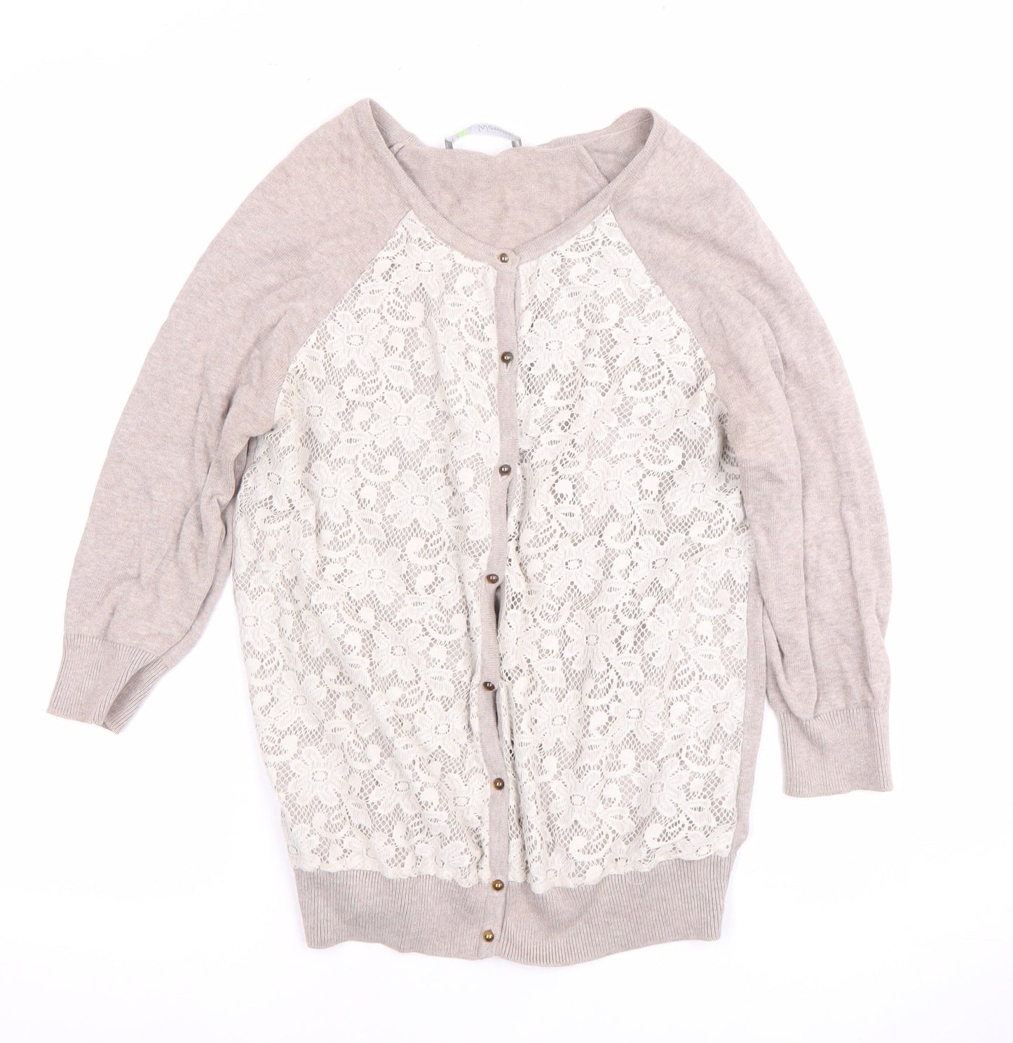 Womens UK Size 10 Marks and Spencer Beige Cardigan Jumper