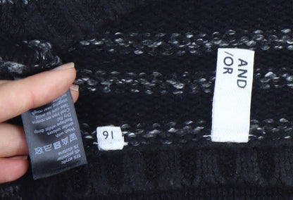 Womens UK Size 16 AND/OR Black Pullover Jumper