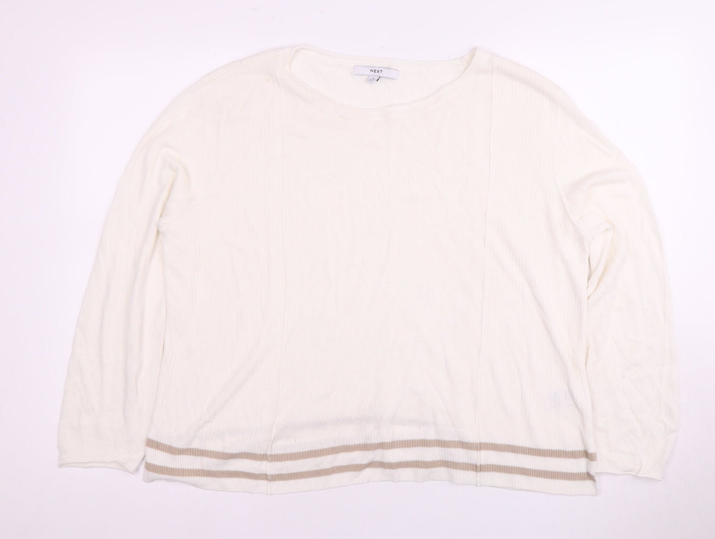 Womens UK Size L NEXT White Basic T-Shirt