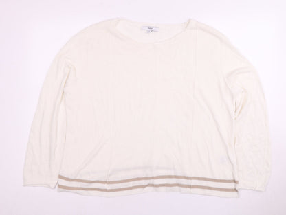 Womens UK Size L NEXT White Basic T-Shirt